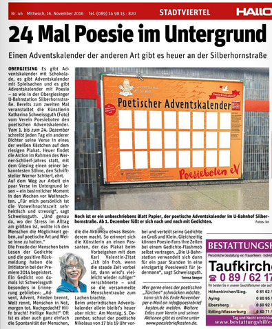 Hallo-München, Poesie im Untergrund